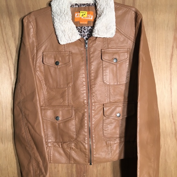 Brown Leather Jack with Fur - Picture 1 of 3